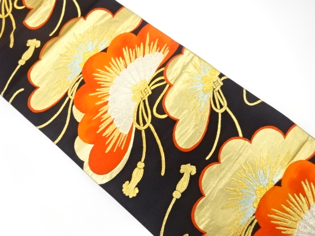 JAPANESE KIMONO / ANTIQUE FUKURO OBI / SILK / WOVEN PINE